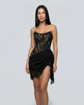 Virelle | Corset Mini Dress with Lace Overlay