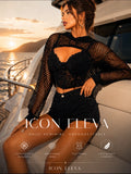 Icon Eleva Noir Lace Mesh Top
